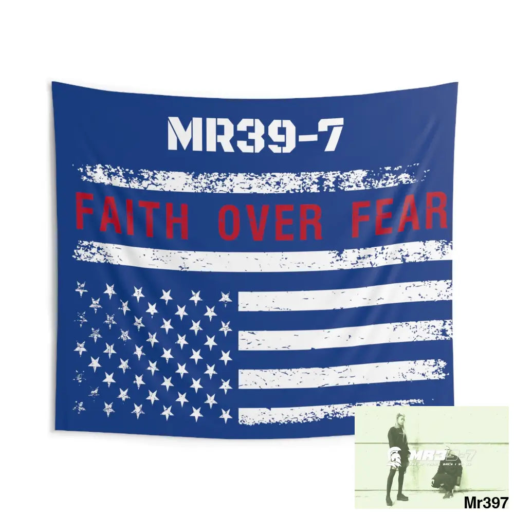 MR39-7 USA Faith over Fear Indoor Wall Tapestries 104’’ × 88’’ Home Decor