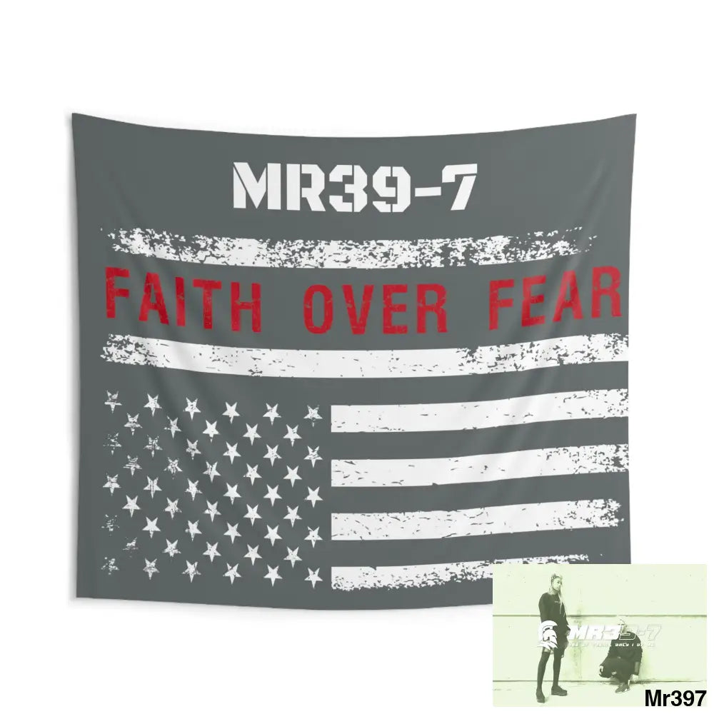 MR39-7 USA Faith over Fear Indoor Wall Tapestries 104’’ × 88’’ Home Decor