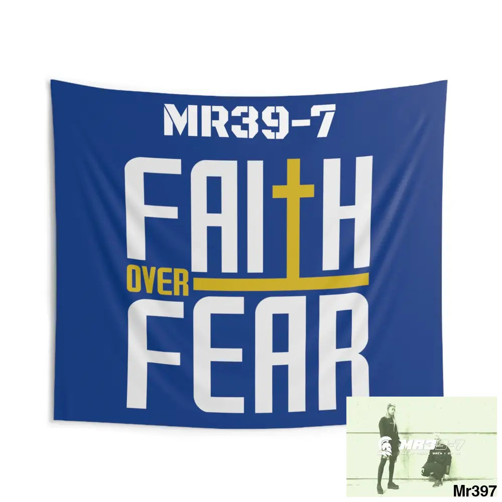 MR39-7 USA Faith over Fear Indoor Wall Tapestries 104’’ × 88’’ Home Decor