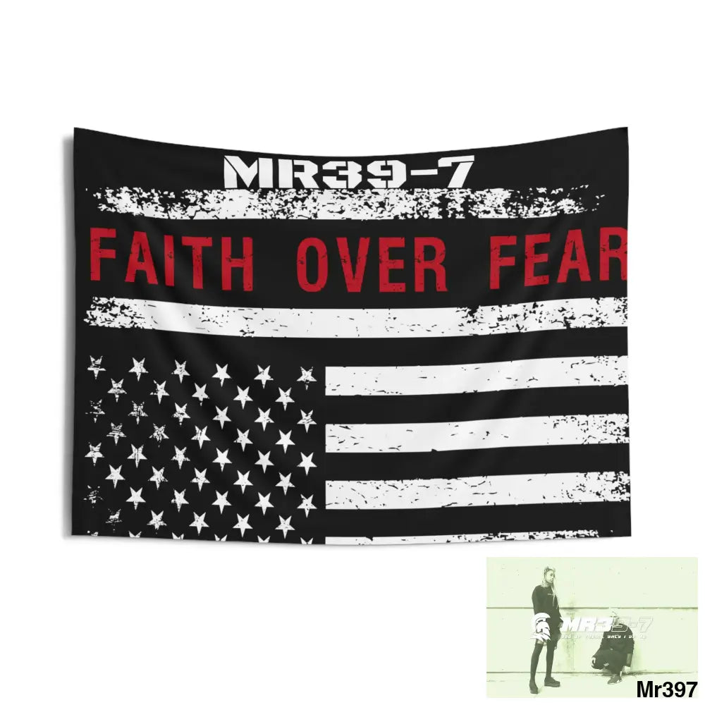 MR39-7 USA Faith over Fear Indoor Wall Tapestries 36’’ × 26’’ Home Decor