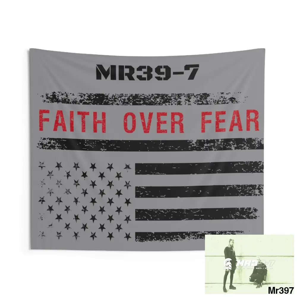 MR39-7 USA Faith over Fear Indoor Wall Tapestries 60’’ × 50’’ Home Decor