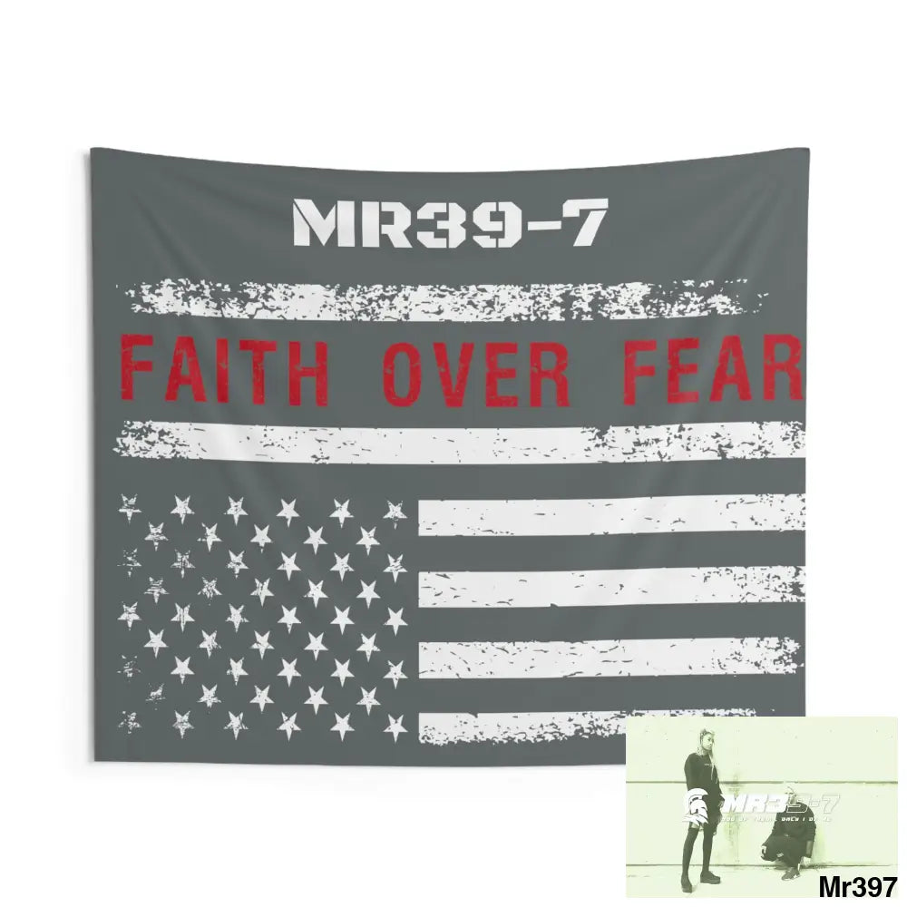 MR39-7 USA Faith over Fear Indoor Wall Tapestries 60’’ × 50’’ Home Decor