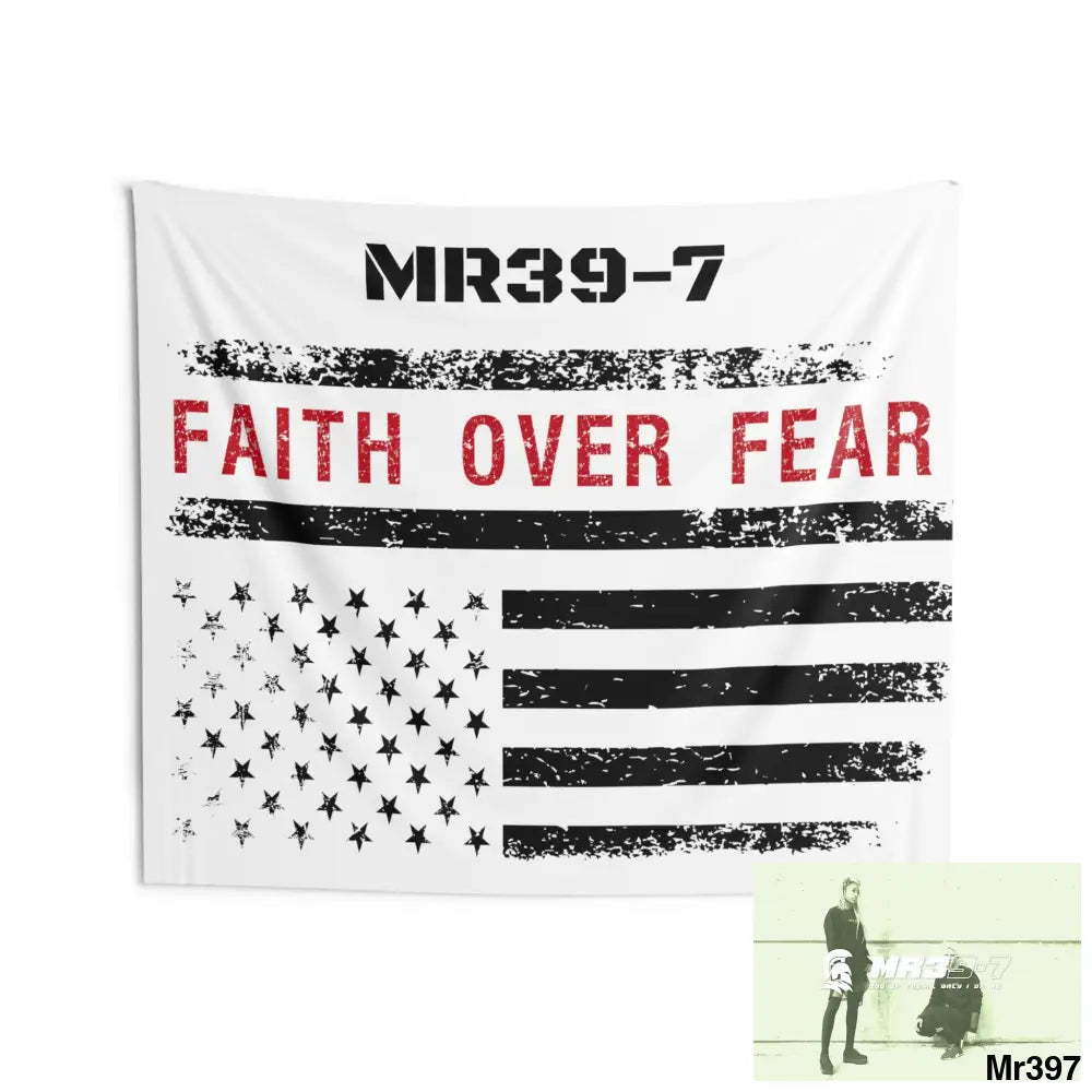 MR39-7 USA Faith over Fear Indoor Wall Tapestries 80’’ × 68’’ Home Decor
