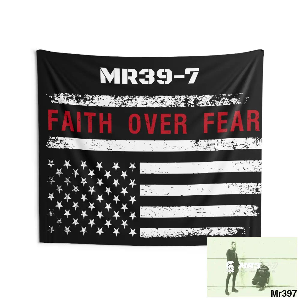 MR39-7 USA Faith over Fear Indoor Wall Tapestries 80’’ × 68’’ Home Decor