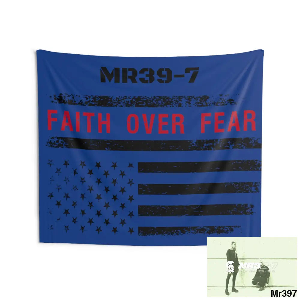 MR39-7 USA Faith over Fear Indoor Wall Tapestries 80’’ × 68’’ Home Decor
