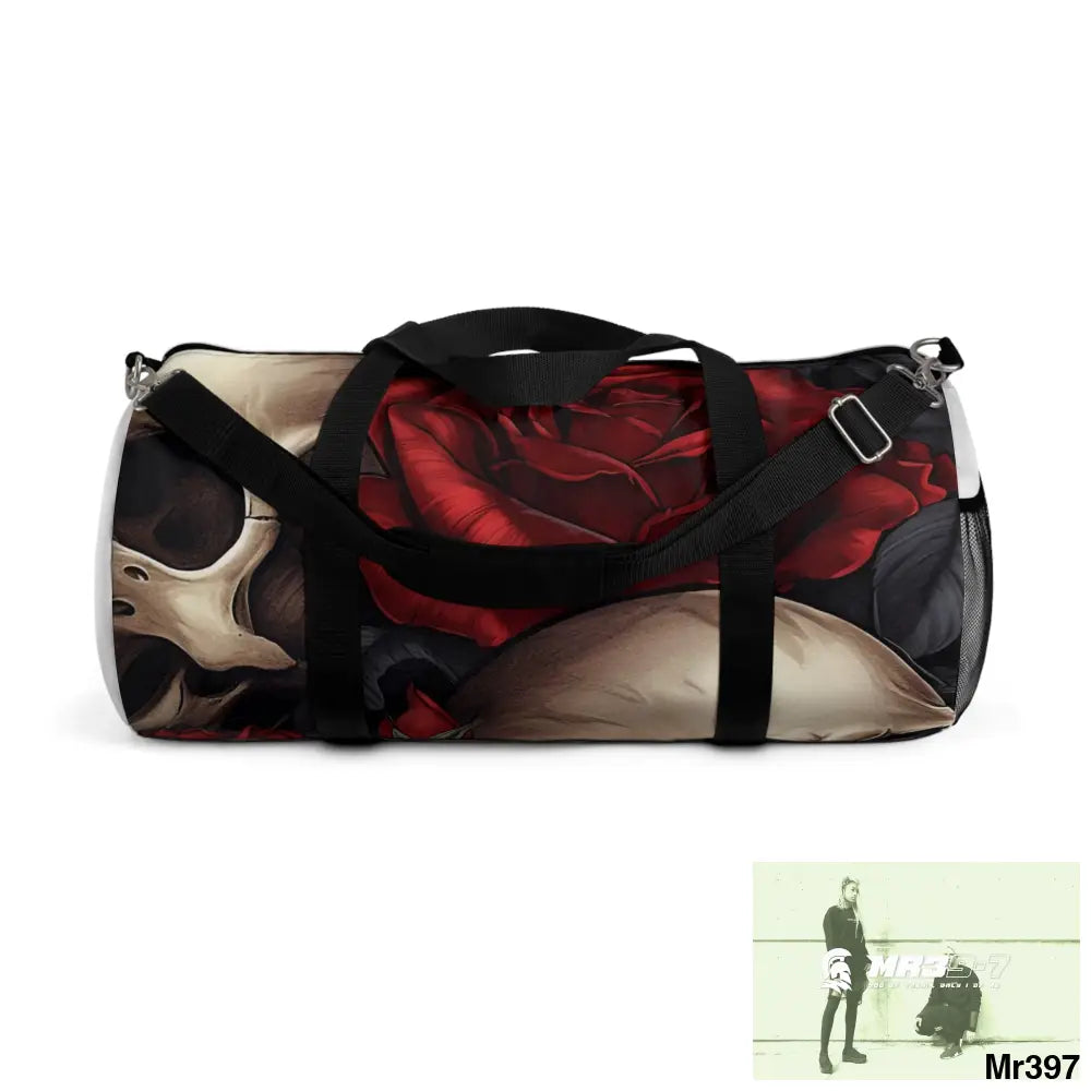 MR39-7Gothic Skulls & Roses Duffel Bag Large Bags