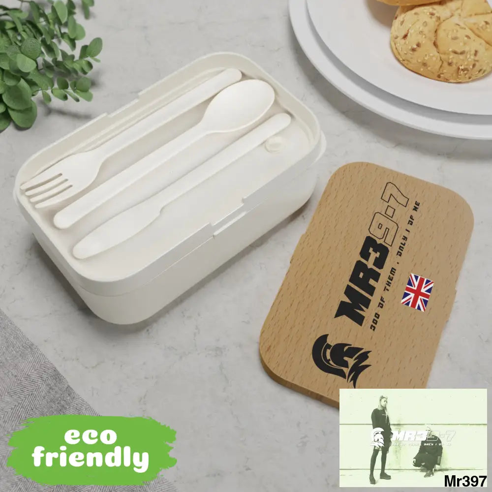 MR39-7’’s PLA Bento Box with Band and Utensils One size Accessories