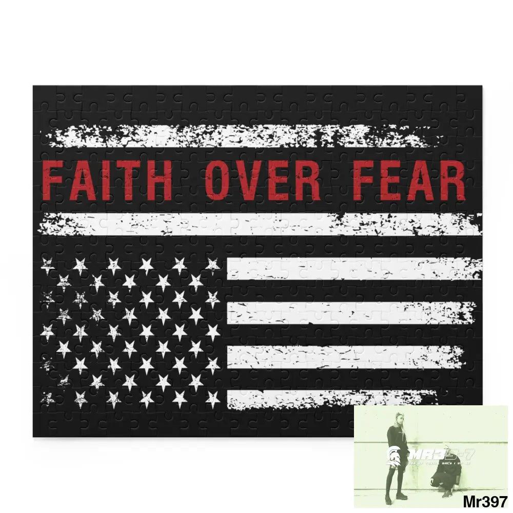 Mr39-7s USA Faith over Fear Puzzle (120 252 500-Piece) 14’’ × 11’’ (252 pcs) Puzzle
