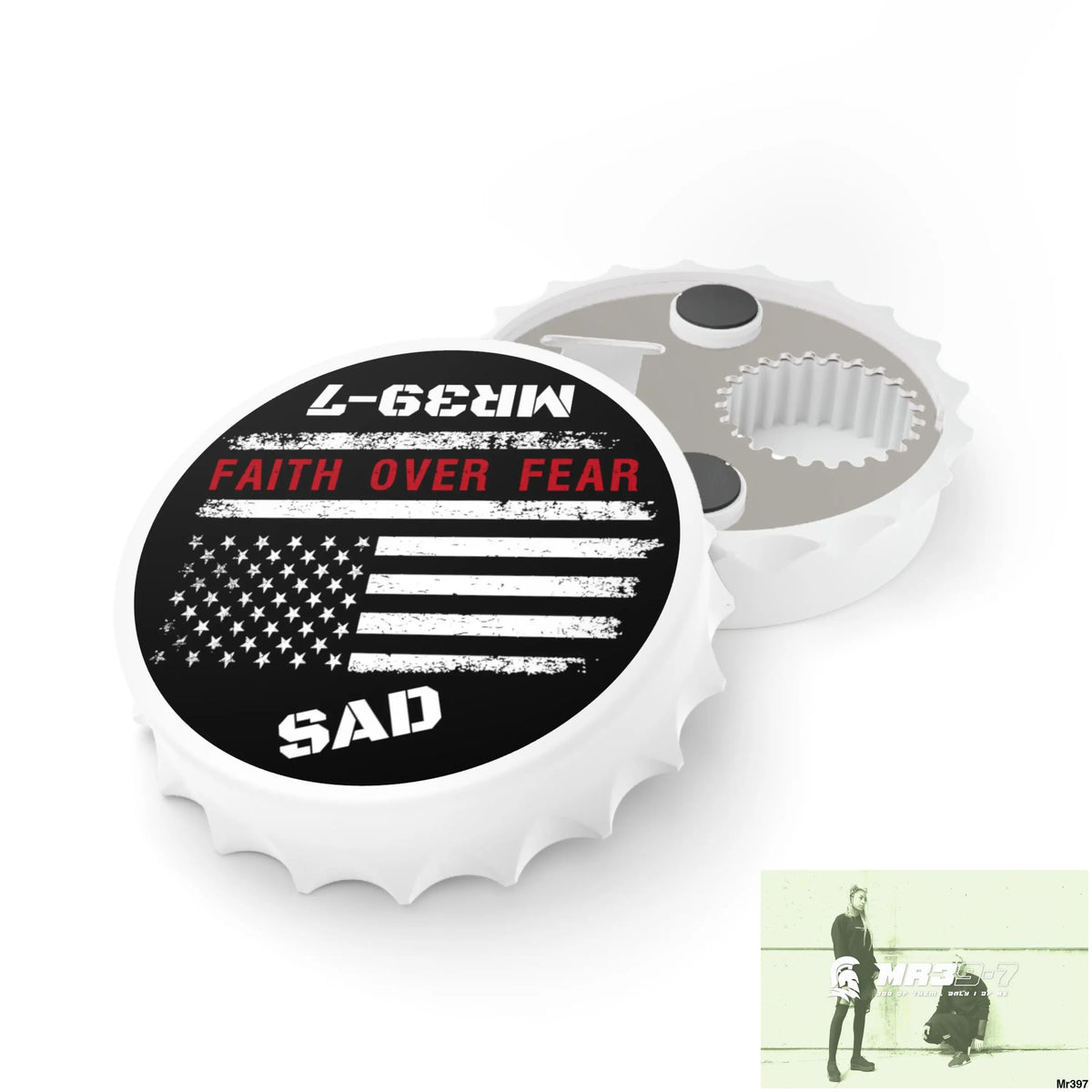 MR39-7’s USA Style Because I was Inverted SAD • Faith Over Fear Edition Bottle Opener One size / White Accessories