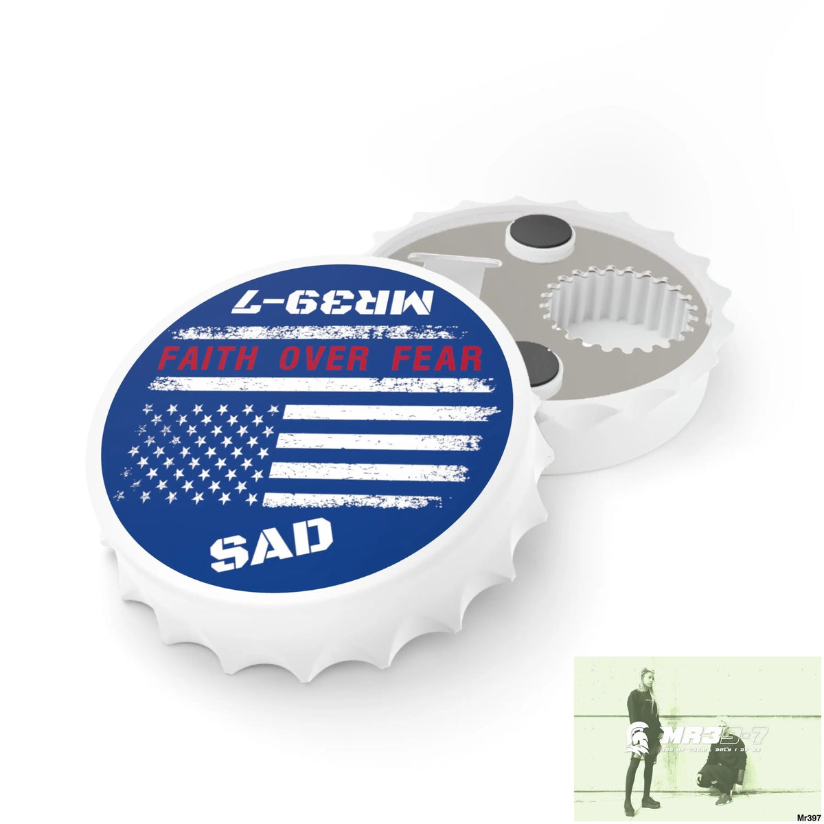 MR39-7’s USA Style Because I was Inverted SAD • Faith Over Fear Edition Bottle Opener One size / White Accessories
