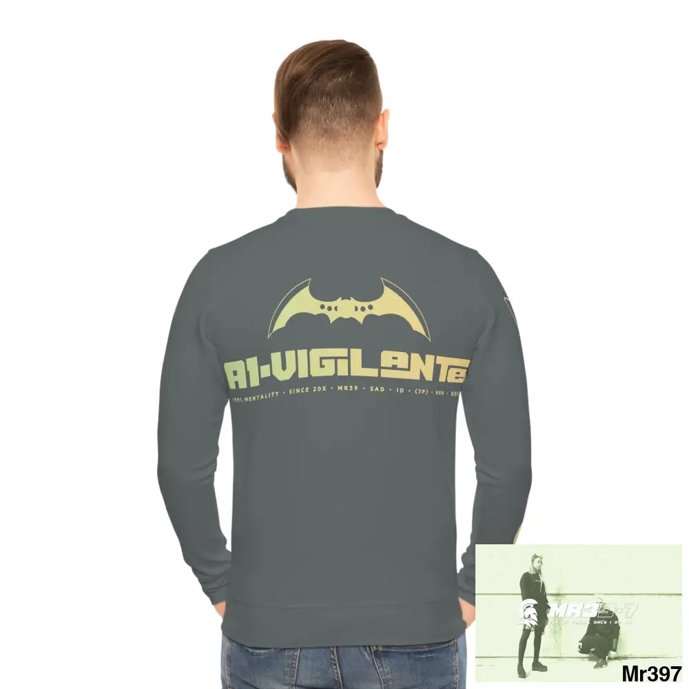 Mr39-A1 vigilante - Cat Vigilance Lightweight Sweatshirt (AOP) All Over Prints