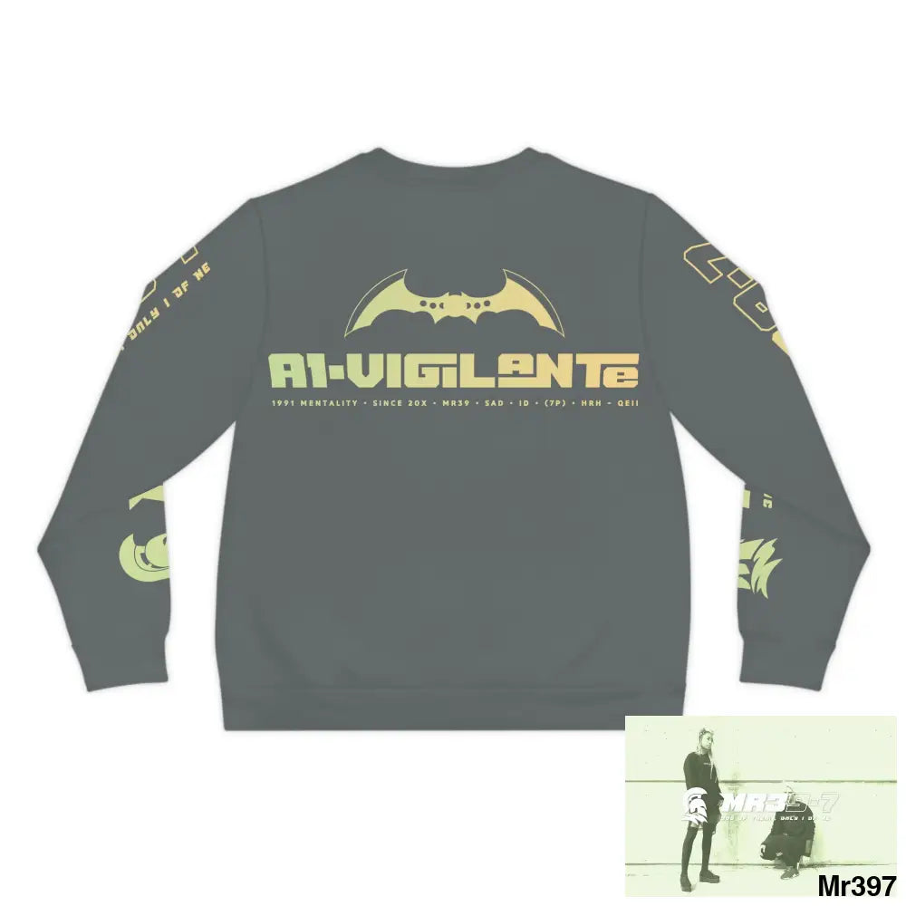 Mr39-A1 vigilante - Cat Vigilance Lightweight Sweatshirt (AOP) All Over Prints