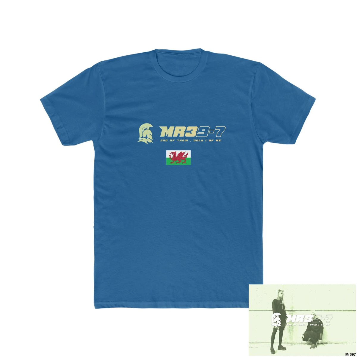MR39 Gwynedd Barmouth Men’s Cotton Crew Tee Solid Cool Blue / S T-Shirt