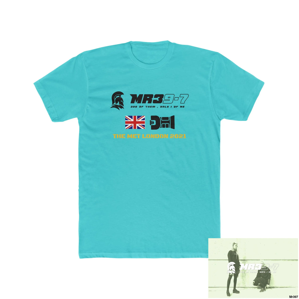 MR39 One flew over the Redwoods Centre & Fked off to London - Men’s Cotton Crew Tee Solid Tahiti Blue / S T-Shirt