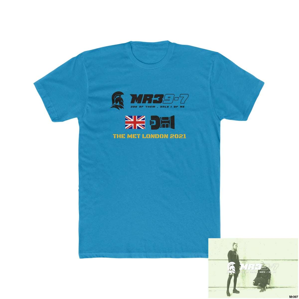 MR39 One flew over the Redwoods Centre & Fked off to London - Men’s Cotton Crew Tee Solid Turquoise / S T-Shirt