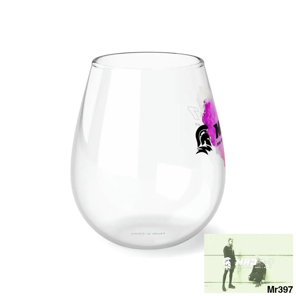 Mr39 Plastered paint watercolour heart graphic Stemless Wine Glass 11.75oz 11.75oz Mug
