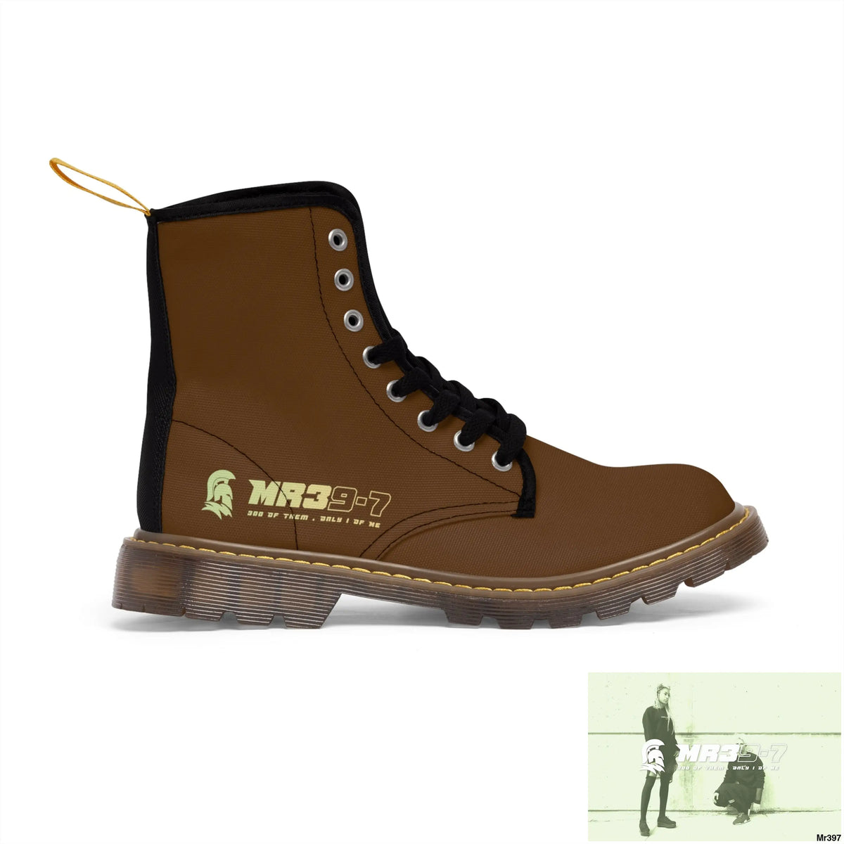 MR39S Brown Canvas Boots AOP Shoes