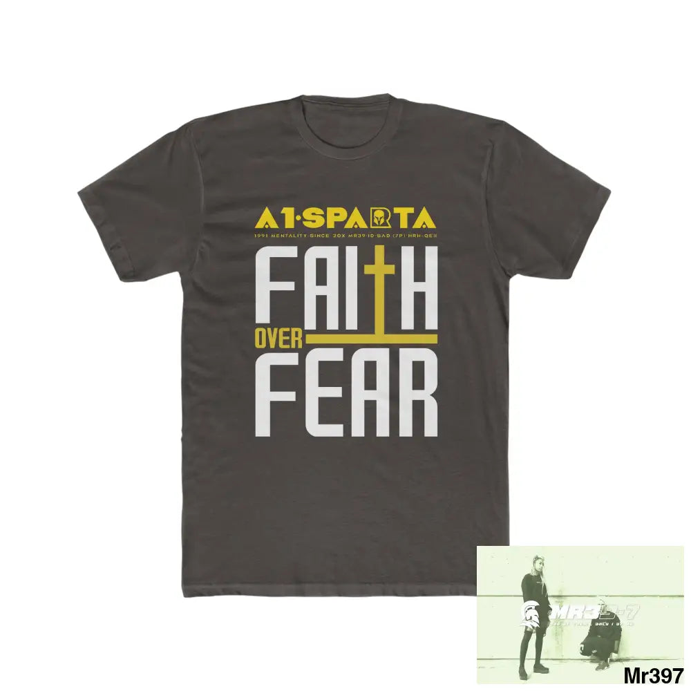 MR39S Faith over fear -Men’s Cotton Crew Tee Solid Dark Chocolate / S T-Shirt