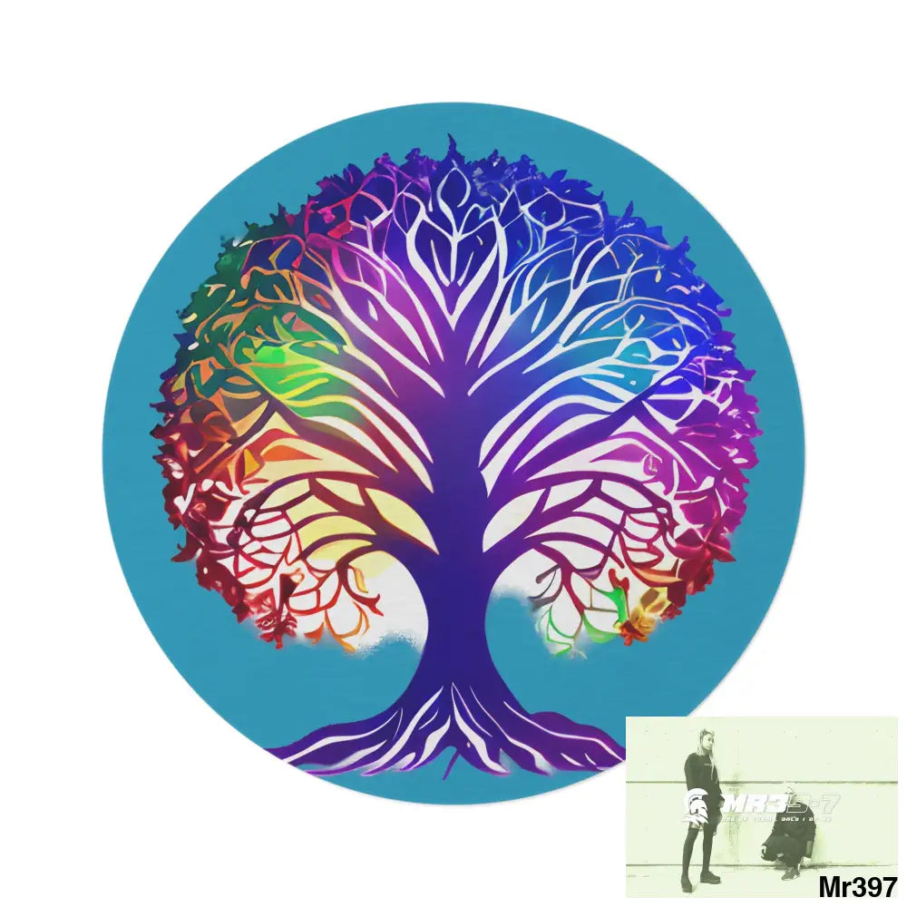 Multi-Coloured Tree of life Round Rug 60’’ × 60’’ Home Decor