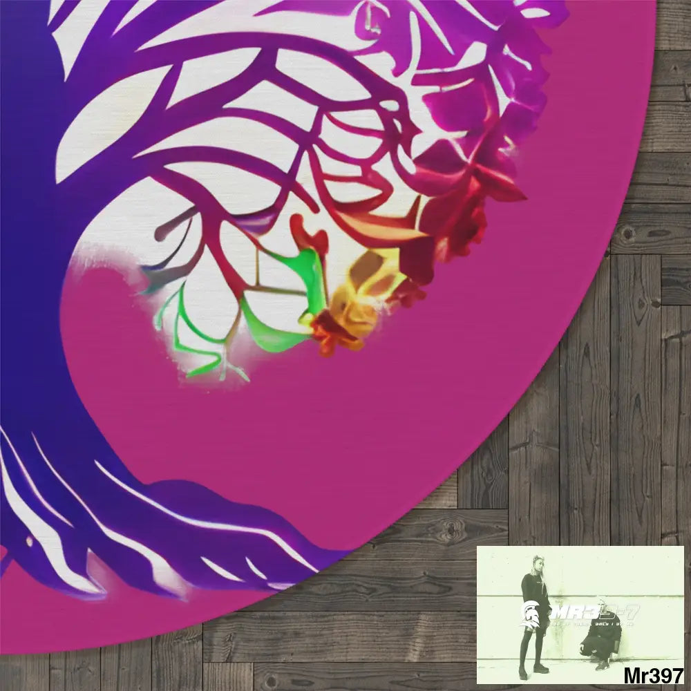 Multi-Coloured Tree of life Round Rug 60’’ × 60’’ Home Decor