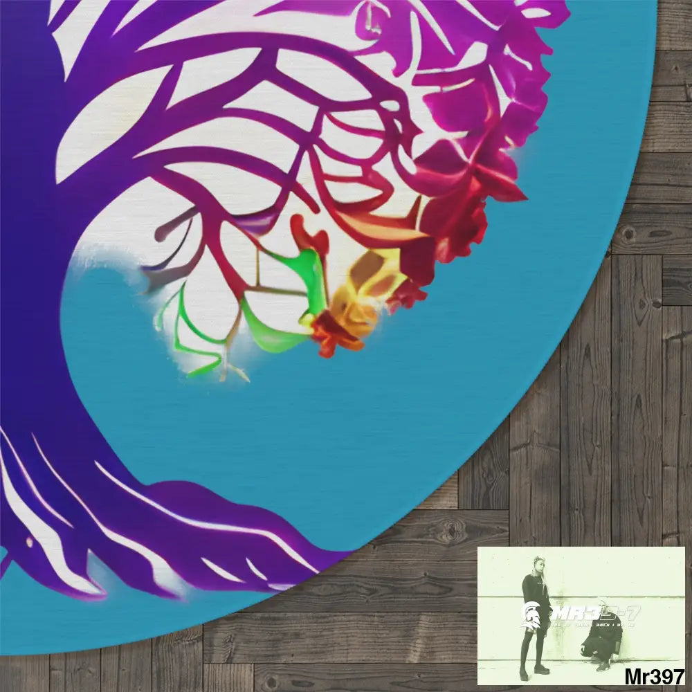 Multi-Coloured Tree of life Round Rug 60’’ × 60’’ Home Decor