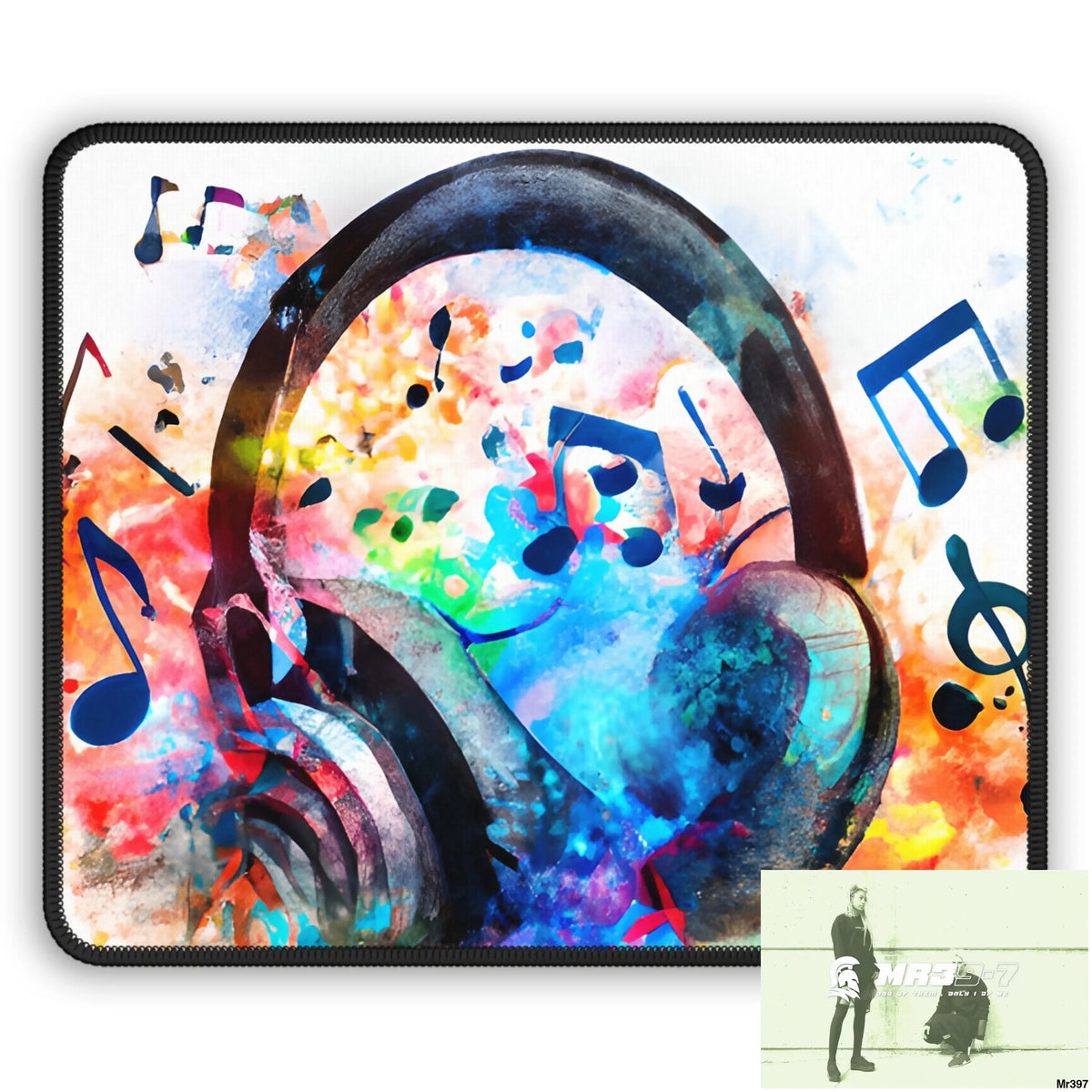 Musical Abstract headphones art Gaming Mouse Pad Rectangle / 9’’ × 7’’ Home Decor