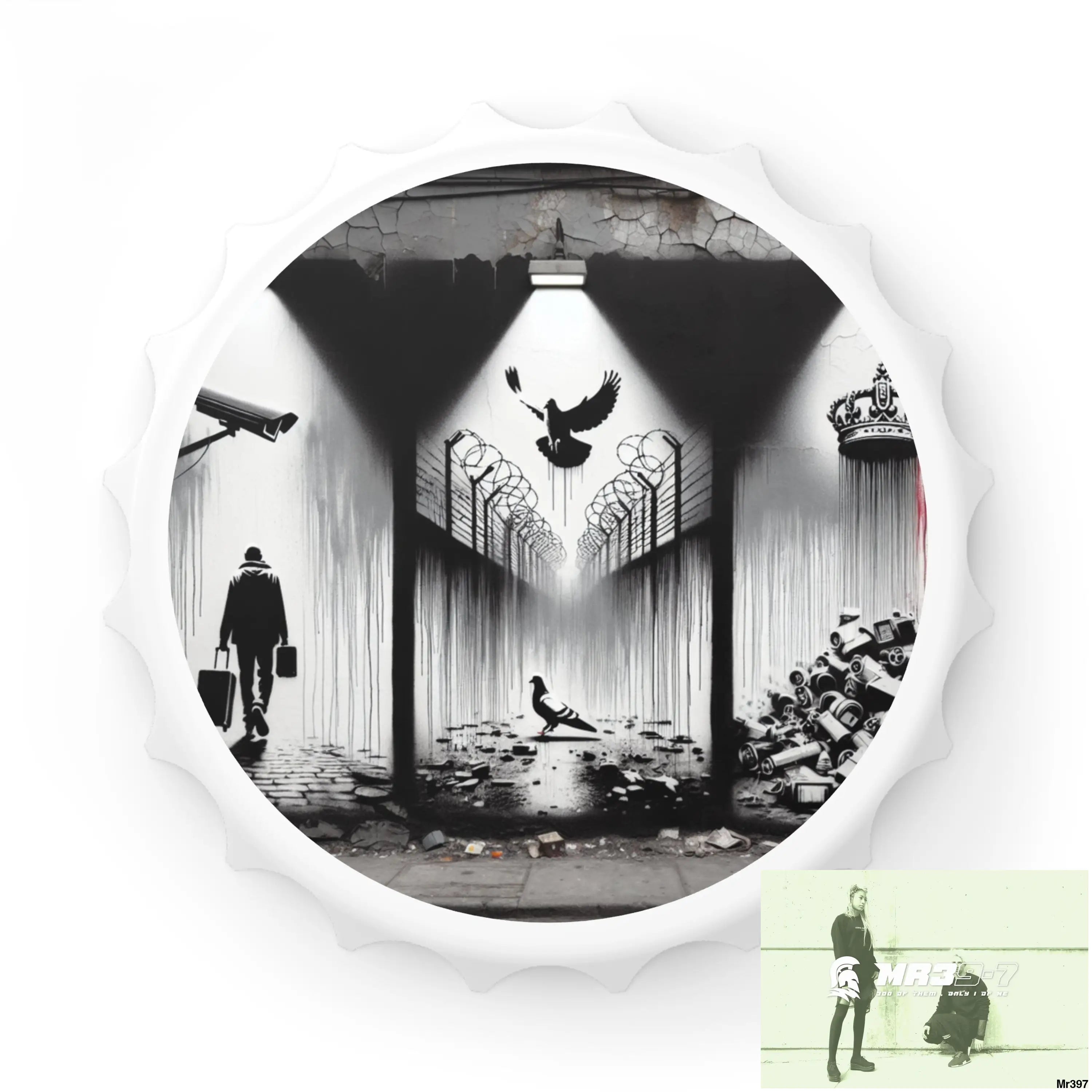 My life My Deaths Their plans failed 2001-2025 Banksy Inspired Magnetic Bottle Opener One size / White Accessories