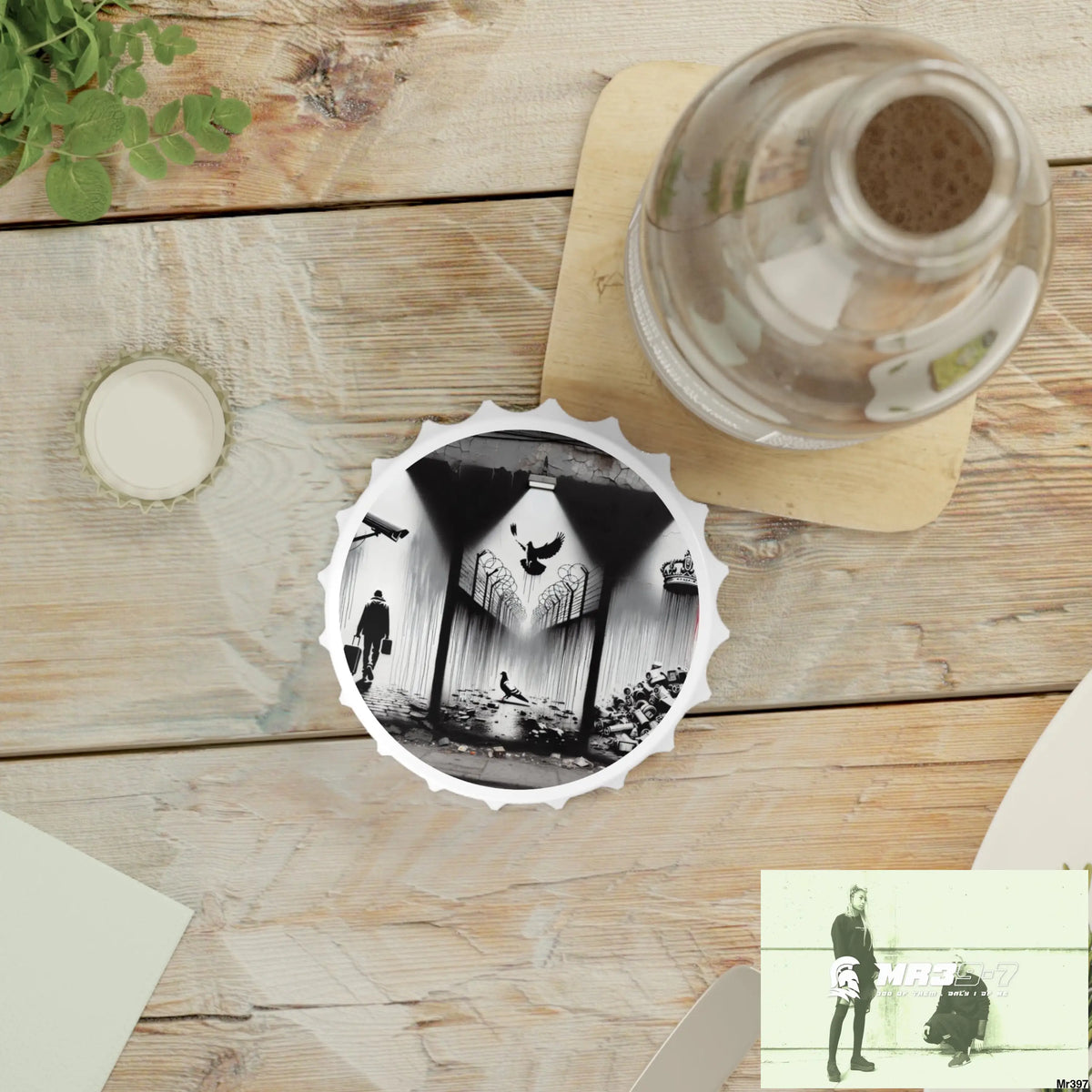 My life My Deaths Their plans failed 2001-2025 Banksy Inspired Magnetic Bottle Opener One size / White Accessories