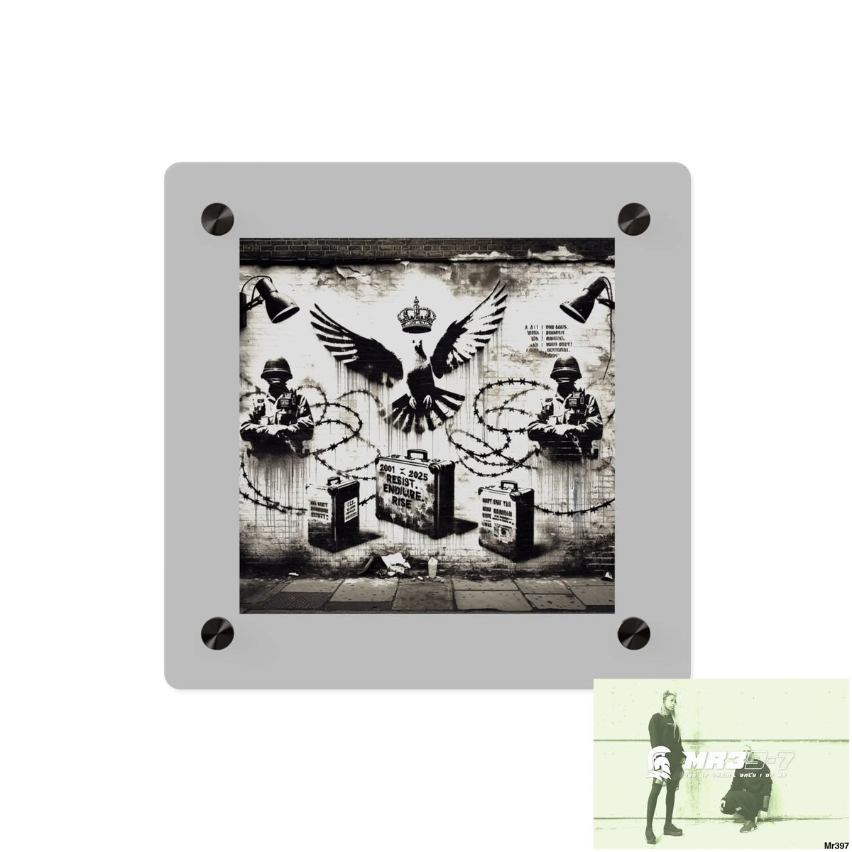 My life my deaths their plans failed 2001 to 2025 Ltd Edition no 18 Acrylic Wall Art Panels 8’’ x 8’’ / 0.25’’ Home