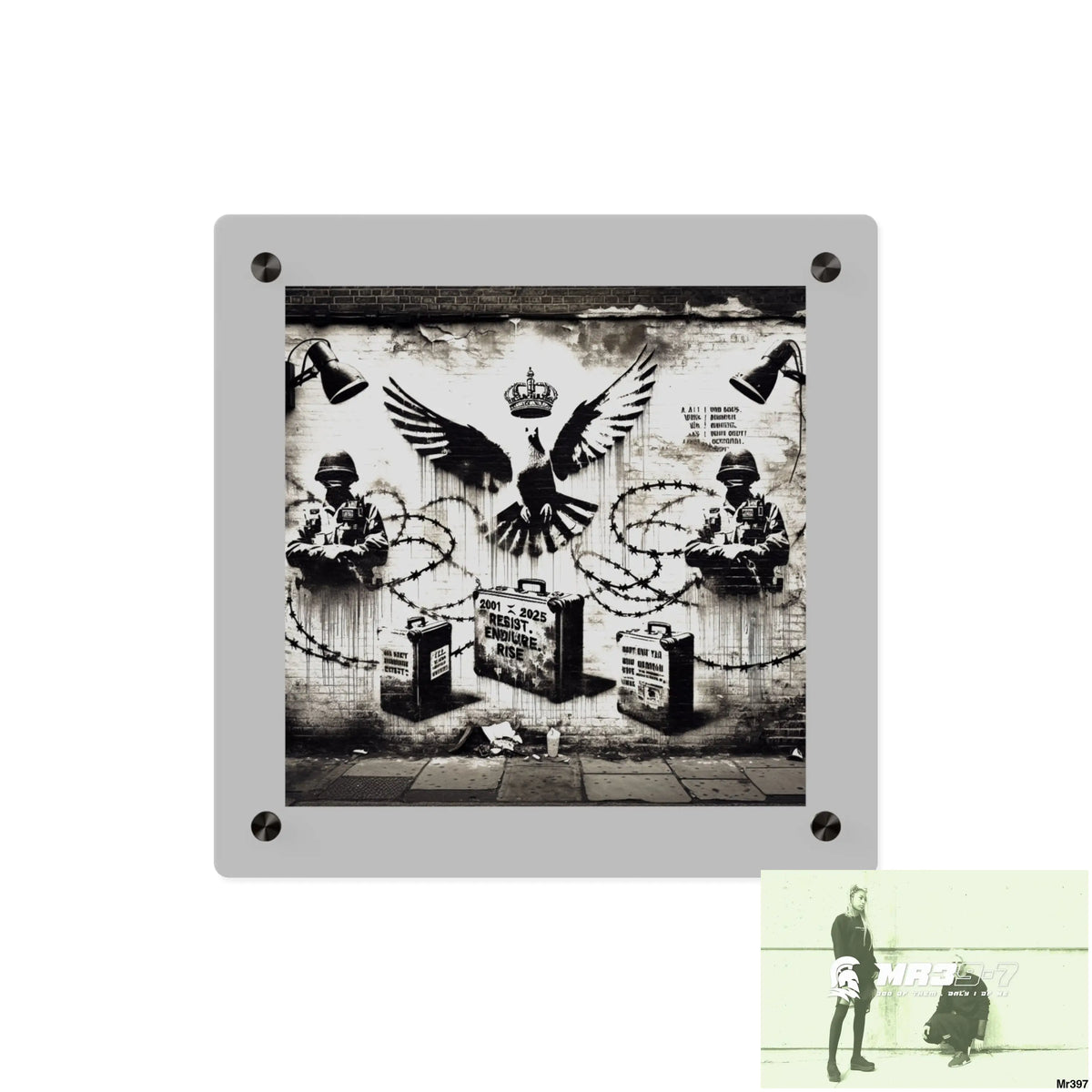 My life my deaths their plans failed 2001 to 2025 no 16 Ltd Edition Acrylic Wall Art Panels 11’’ x 11’’ / 0.25’’ Home