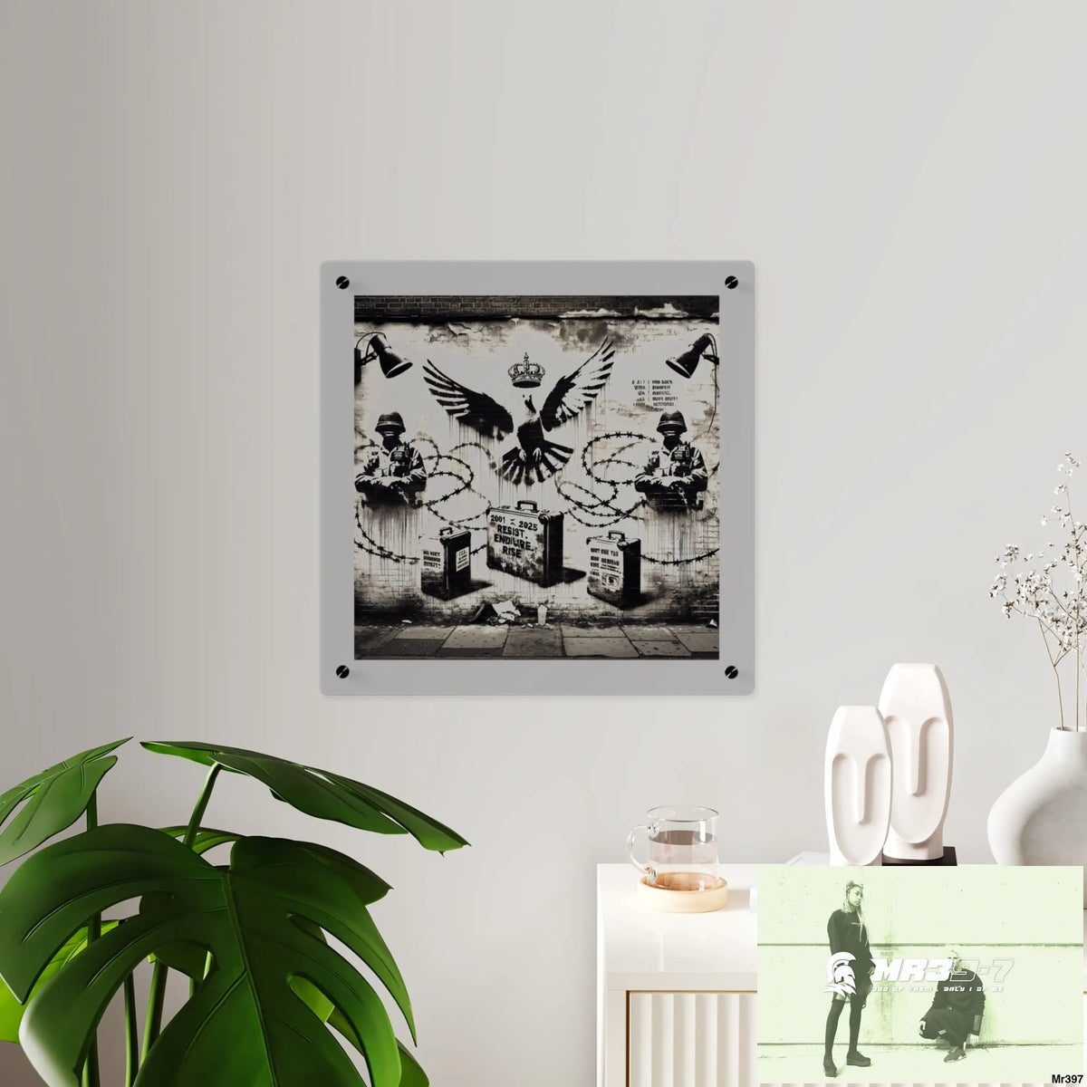My life my deaths their plans failed 2001 to 2025 no 17 Ltd Edition Acrylic Wall Art Panels 16″ x 16″ / 0.25’’ Home