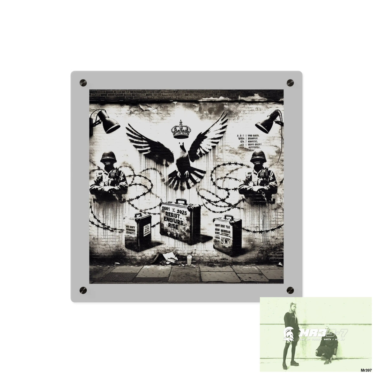 My life my deaths their plans failed 2001 to 2025 no 17 Ltd Edition Acrylic Wall Art Panels 16″ x 16″ / 0.25’’ Home