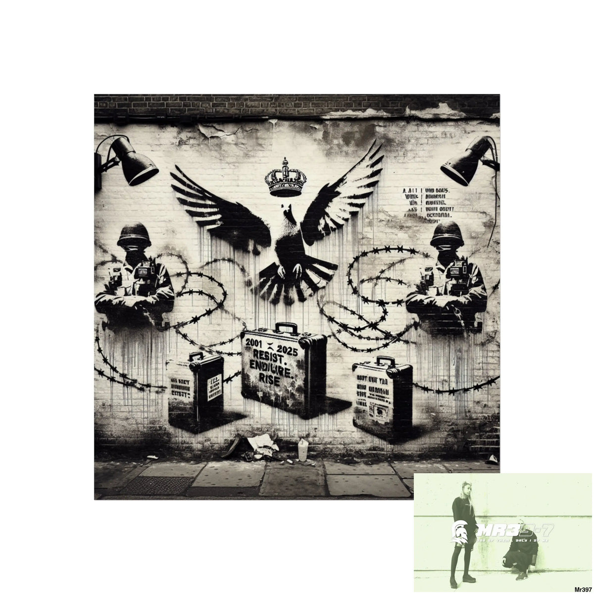My Life My Deaths Their Plans Failed NO 5 2001-2025 Banksy inspired Fine Art Posters 30″ x 30″ / Matte Poster