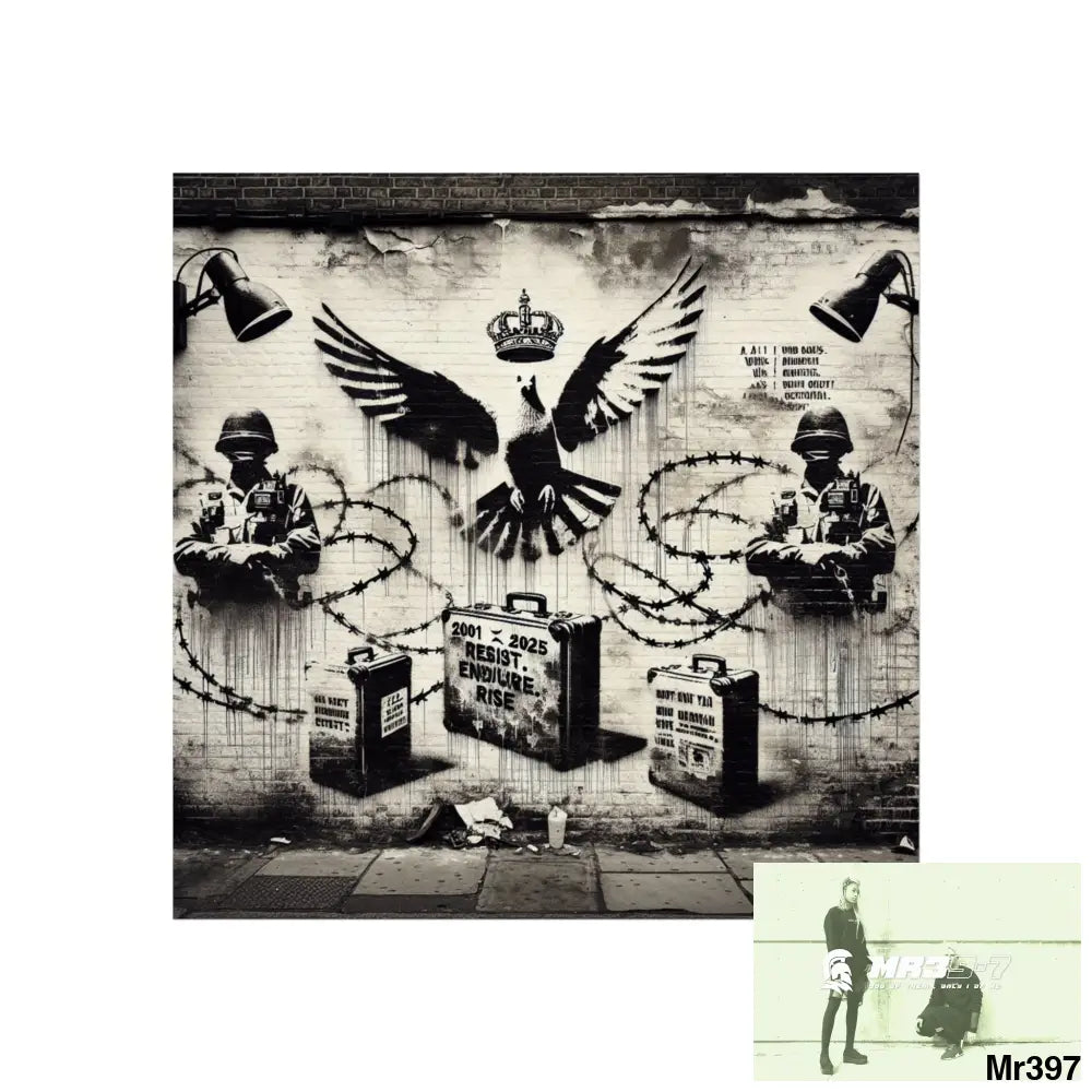 My Life My Deaths Their Plans Failed NO 5 2001-2025 Banksy inspired Fine Art Posters 30″ x 30″ / Matte Poster