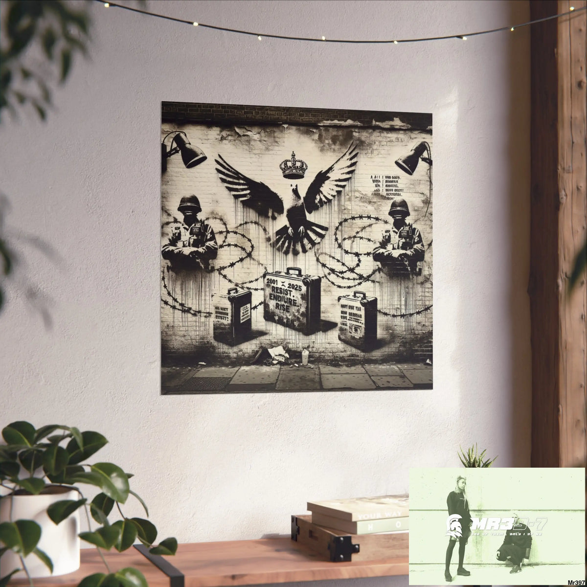 My Life My Deaths Their Plans Failed NO 5 2001-2025 Banksy inspired Fine Art Posters Poster