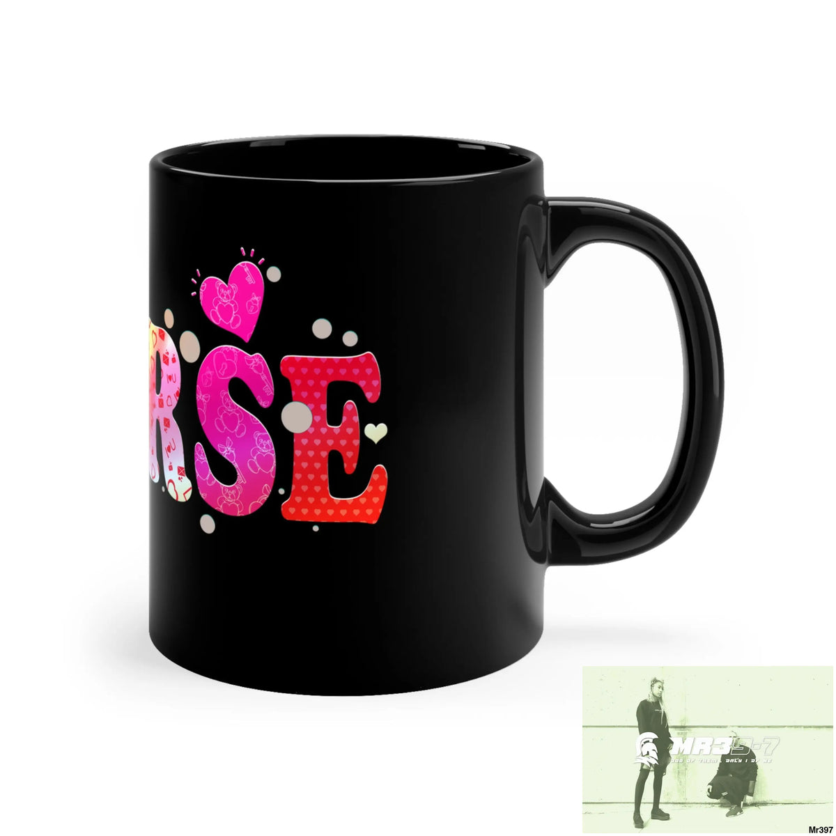 Nurse Love 11oz Black Mug 11oz Mug