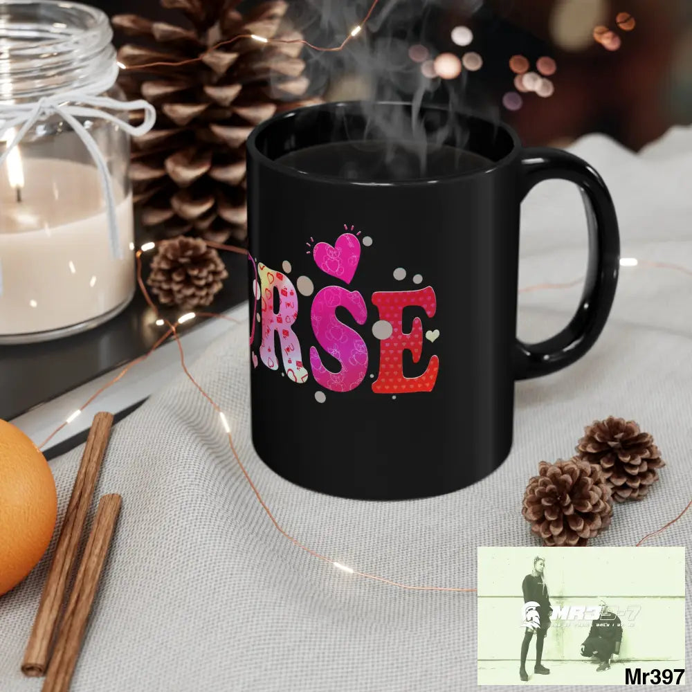 Nurse Love 11oz Black Mug 11oz Mug