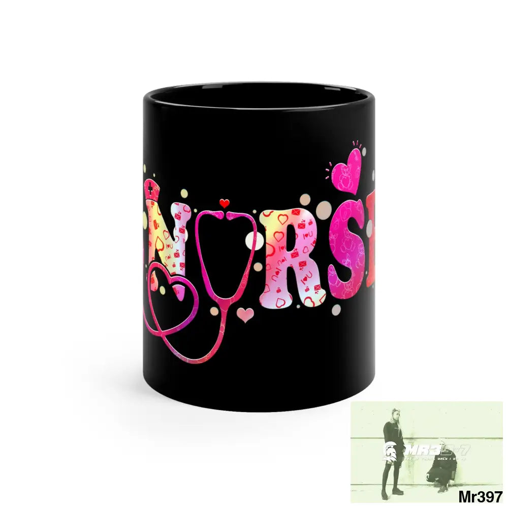 Nurse Love 11oz Black Mug 11oz Mug