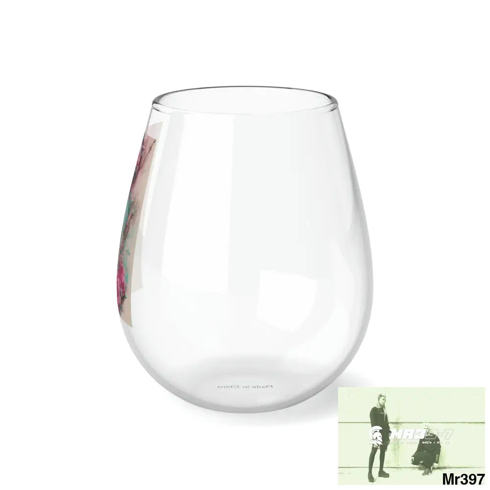 Pink Roes & Guitar Stemless Wine Glass 11.75oz 11.75oz Mug