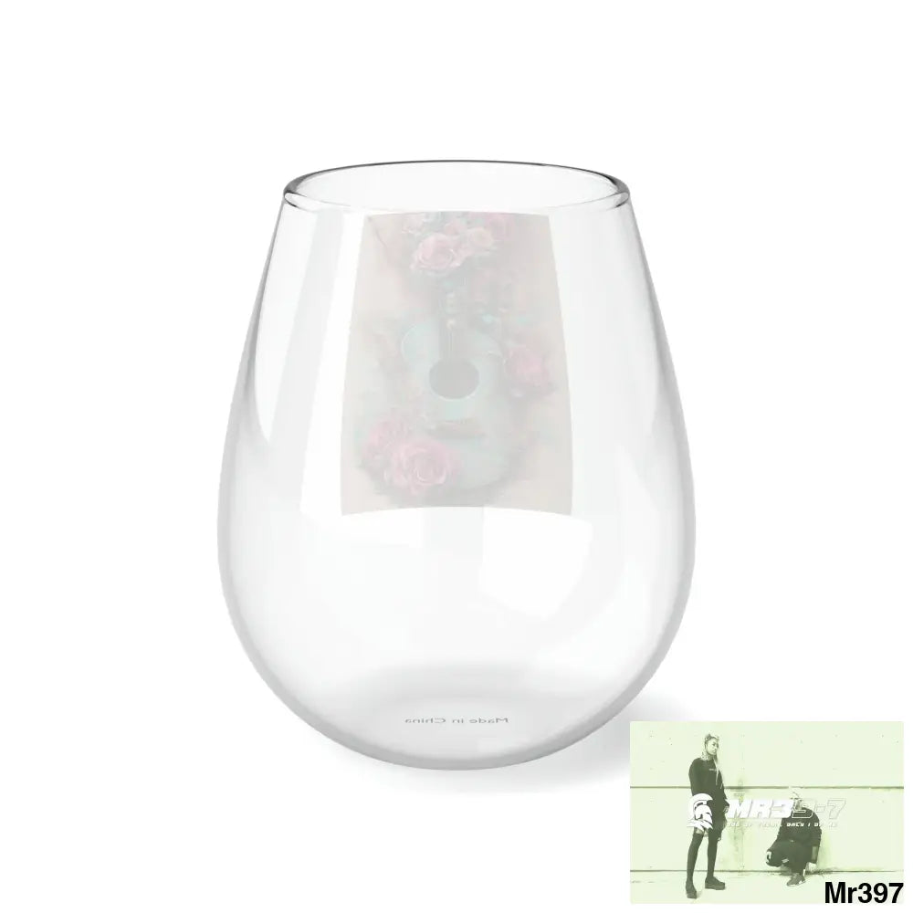 Pink Roes & Guitar Stemless Wine Glass 11.75oz 11.75oz Mug