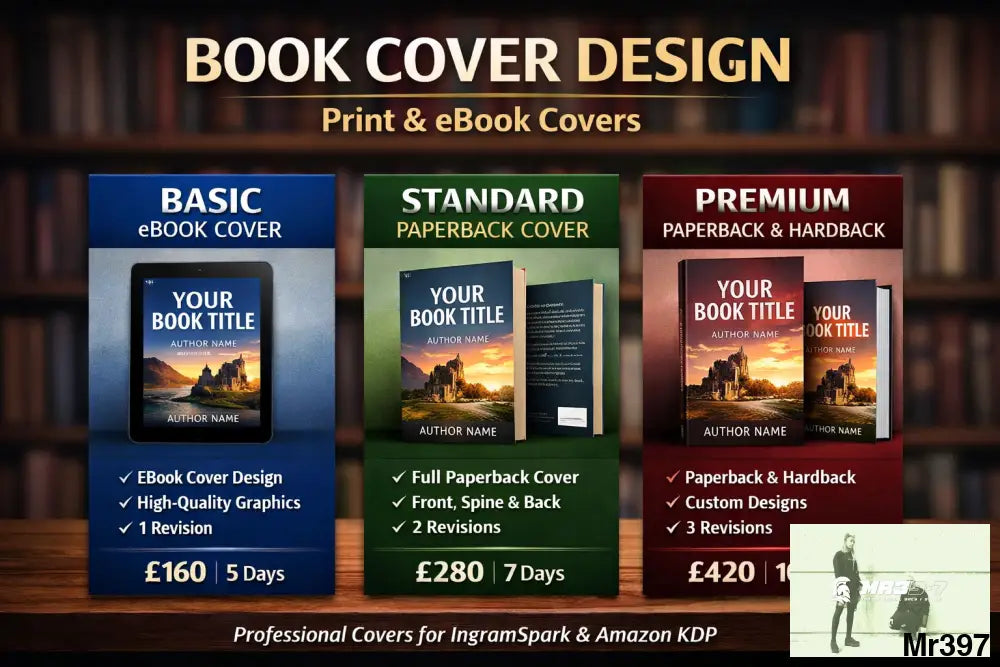 Platform-Compliant Covers for IngramSpark & Amazon KDP Book Cover Design Services