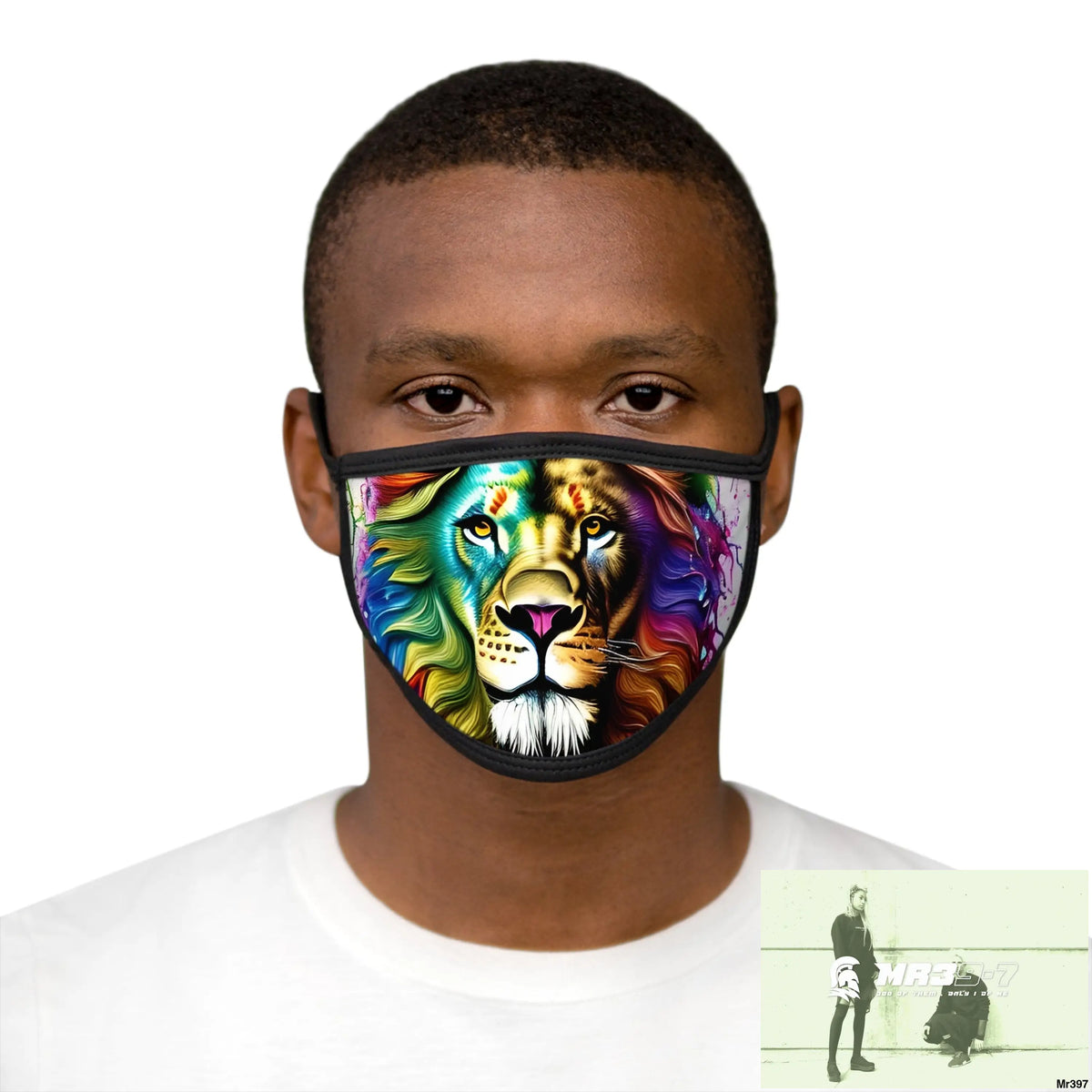 Rainbow lion Mixed-Fabric Face Mask One size Accessories