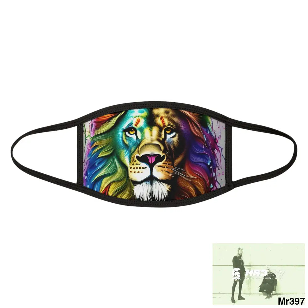 Rainbow lion Mixed-Fabric Face Mask One size Accessories