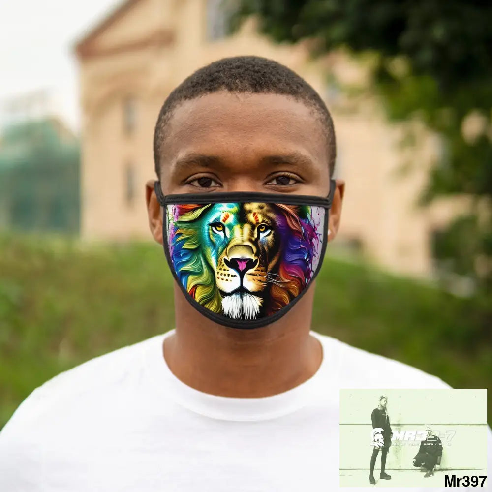 Rainbow lion Mixed-Fabric Face Mask One size Accessories
