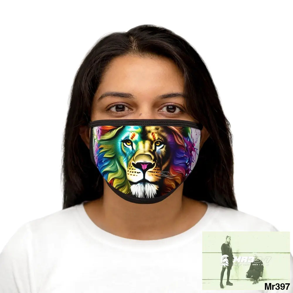 Rainbow lion Mixed-Fabric Face Mask One size Accessories