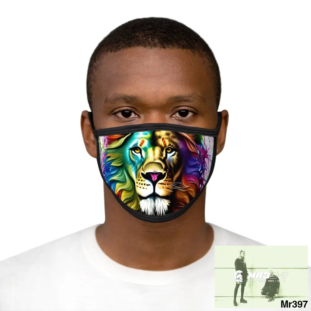 Rainbow lion Mixed-Fabric Face Mask One size Accessories