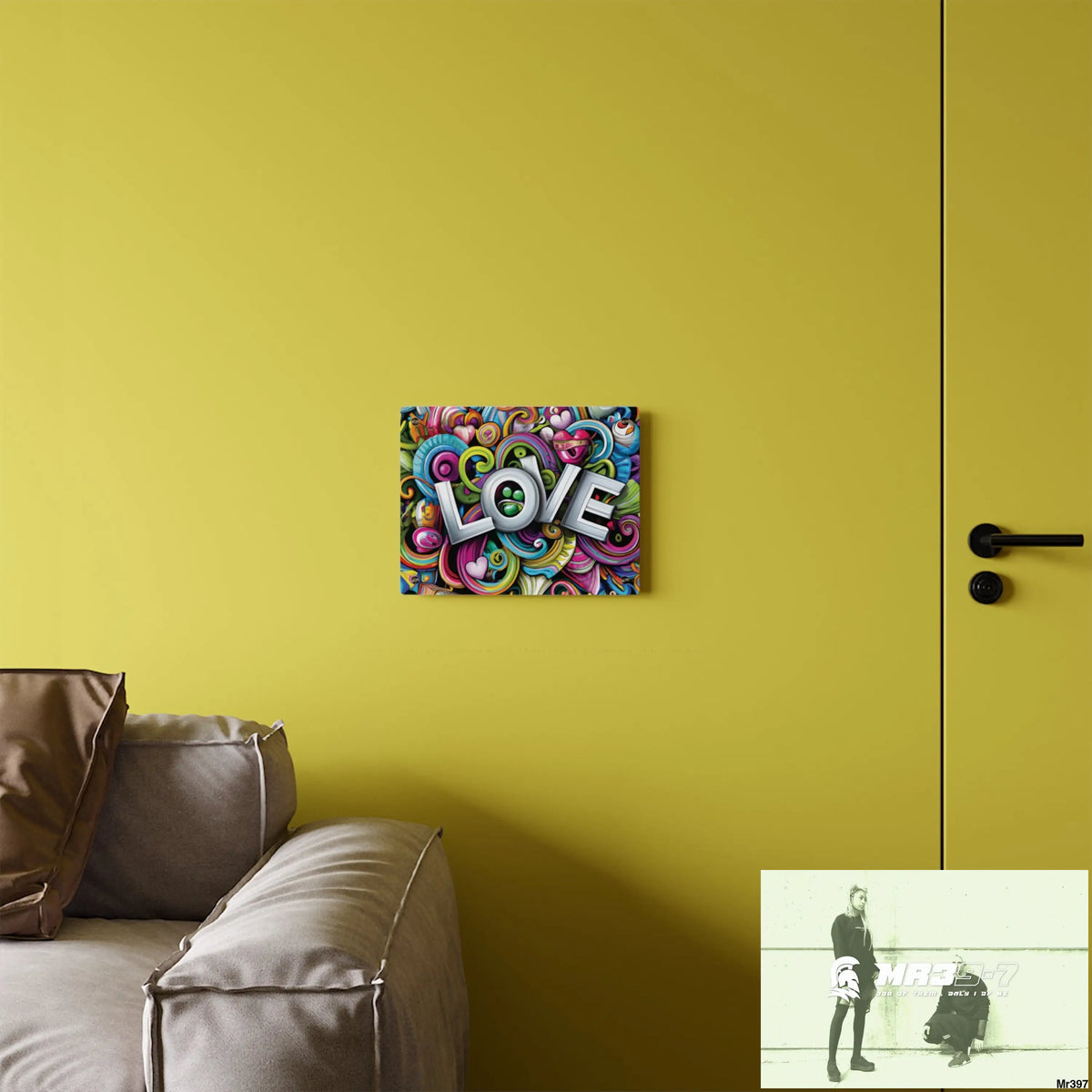 Rainbow LOVE Graphic Stained Glass Doodle Art Acrylic Wall Art Panels Home Decor