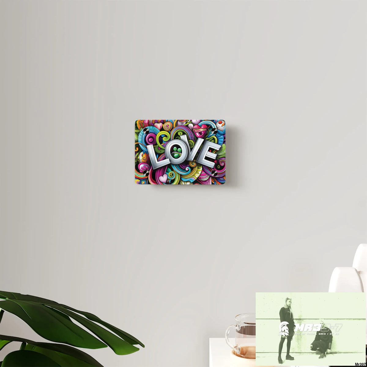 Rainbow LOVE Graphic Stained Glass Doodle Art Acrylic Wall Art Panels Home Decor