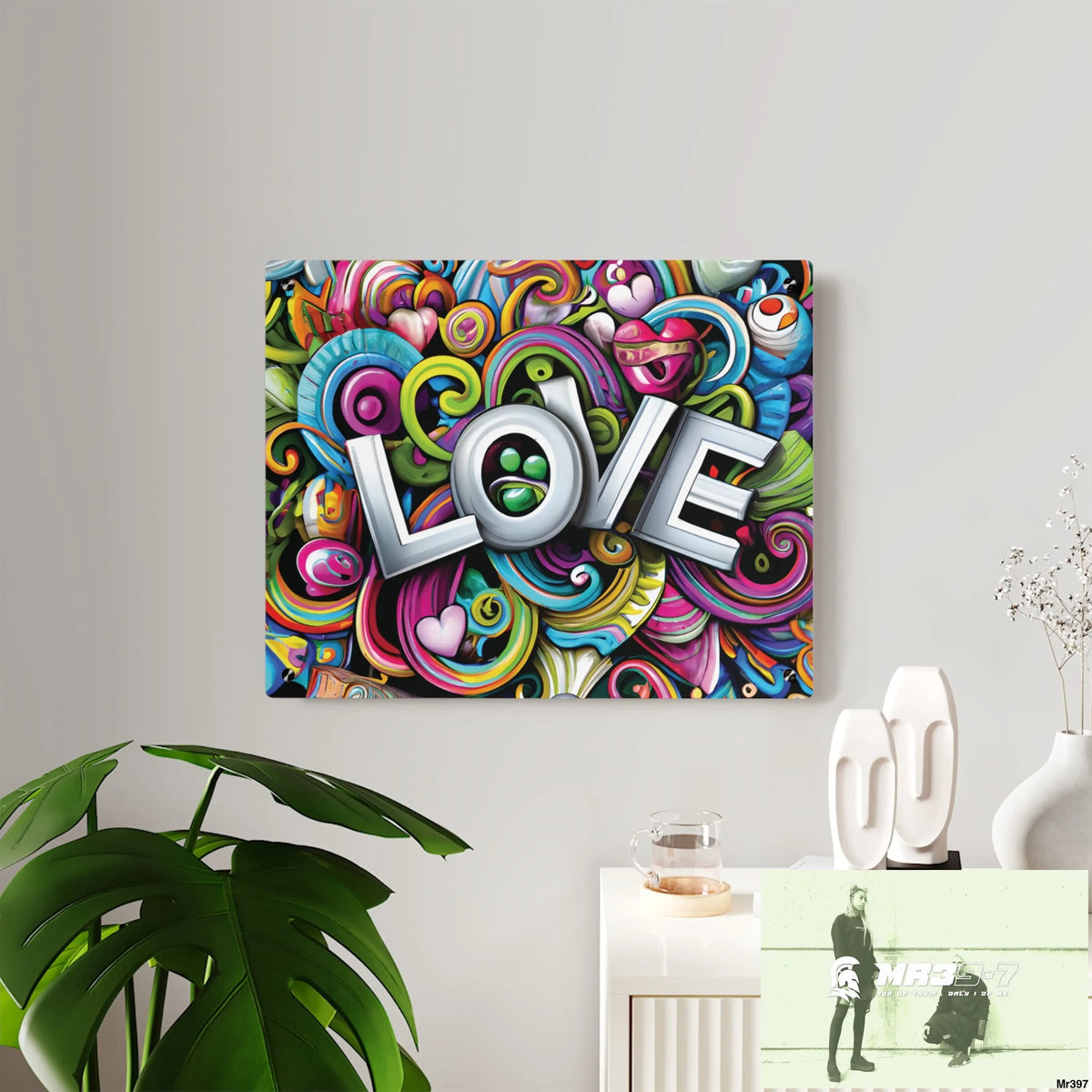 Rainbow LOVE Graphic Stained Glass Doodle Art Acrylic Wall Art Panels Home Decor