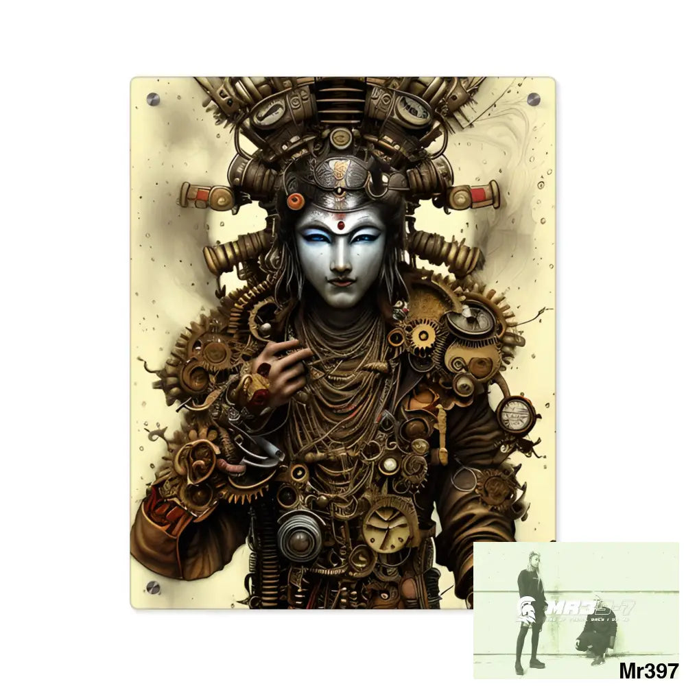 Realistic Male Samurai Steampunk Graphic Acrylic Wall Art Panels 16″ x 20″ (Vertical) / 0.25’’ Home Decor